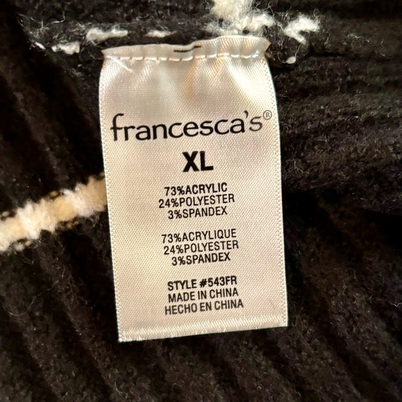 Francesca's Collections Striped Black and White Cardigan - Picture 4 of 4